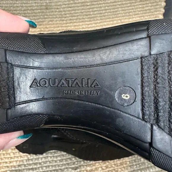 Aquatalia front zip waterproof suede boots size 9
