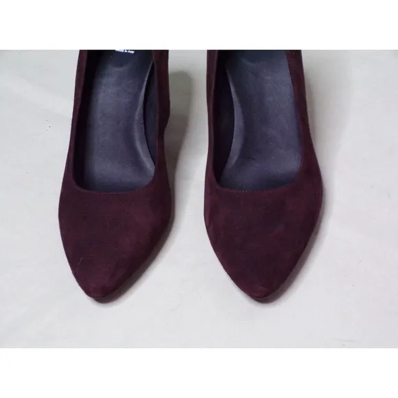 🆕AQUATALIA Peony Block Heel Pump Shoes Brown Suede 6.5