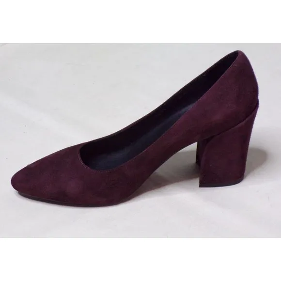 🆕AQUATALIA Peony Block Heel Pump Shoes Brown Suede 6.5