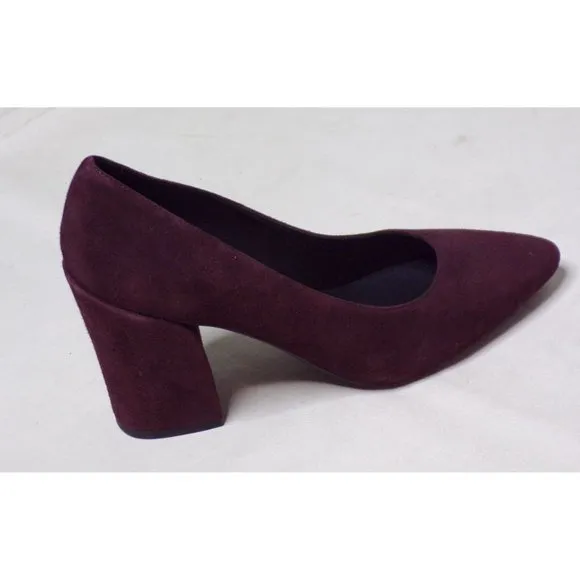 🆕AQUATALIA Peony Block Heel Pump Shoes Brown Suede 6.5