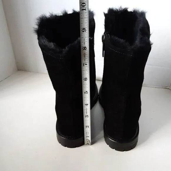 Aquatalia Women's size 6.5M Black Suede Hidden Heel Winter Boot