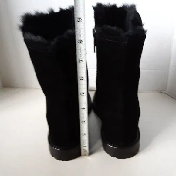 Aquatalia Women's size 6.5M Black Suede Hidden Heel Winter Boot