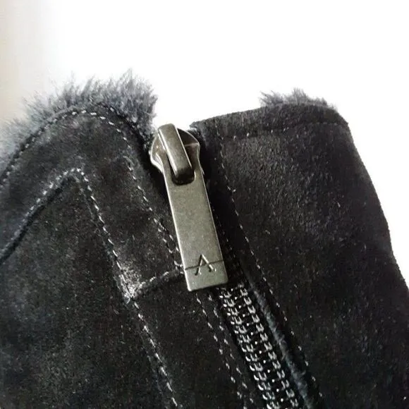 Aquatalia Women's size 6.5M Black Suede Hidden Heel Winter Boot