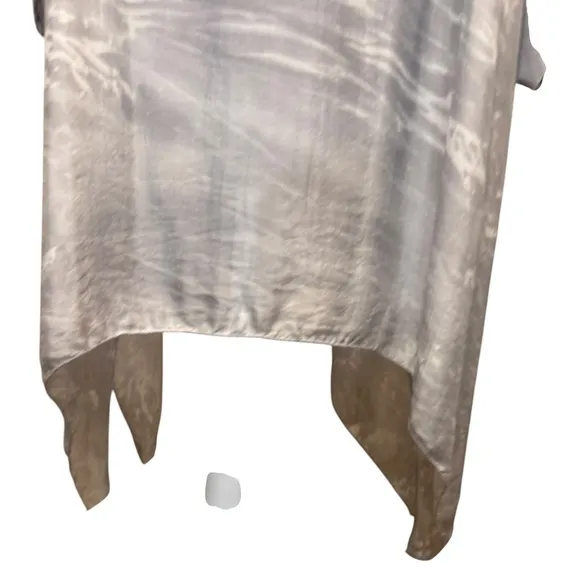 Aquavita Silk Gray White Dress Lightweight Comfy Casual Midi One Size