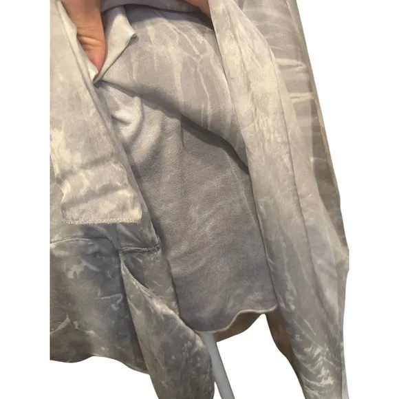 Aquavita Silk Gray White Dress Lightweight Comfy Casual Midi One Size