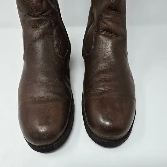 ARA BROWN LEATHER RIDER MOTO BOOTS GORE TEX WATERPROOF WOMENS SIZE 11 14&quot;