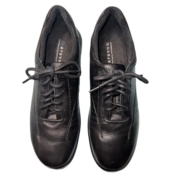 Aravon Women's Power‎ Comfort Farren Black Leather Shoes WEF07BK