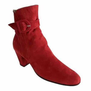 Arche LN Bootie Size 42 US 11M Red Suede Ankle Comfort Boots