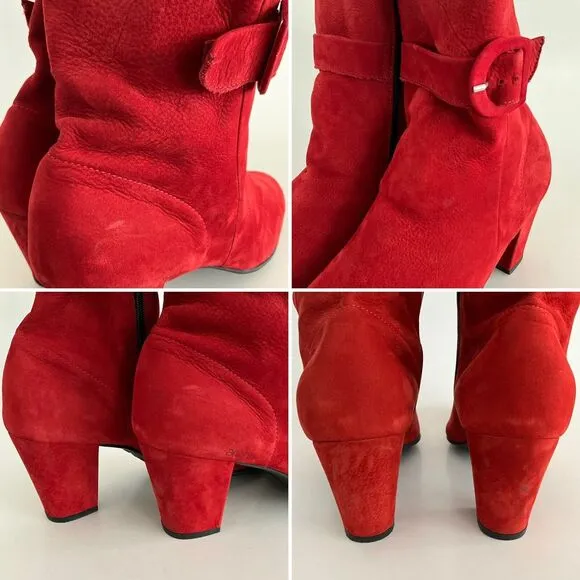 Arche LN Bootie Size 42 US 11M Red Suede Ankle Comfort Boots