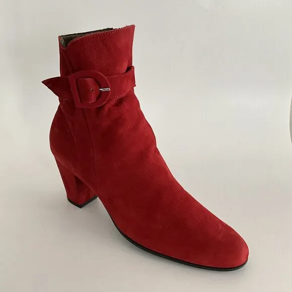 Arche LN Bootie Size 42 US 11M Red Suede Ankle Comfort Boots