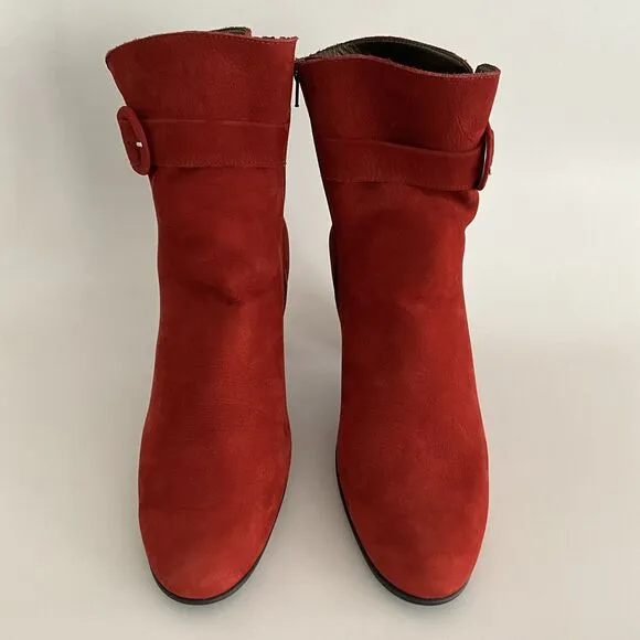 Arche LN Bootie Size 42 US 11M Red Suede Ankle Comfort Boots