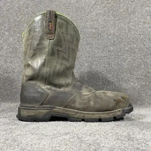 Ariat Boots Mens 9.5D Brown Rebar Flex Leather Composite Toe Waterproof See Pics