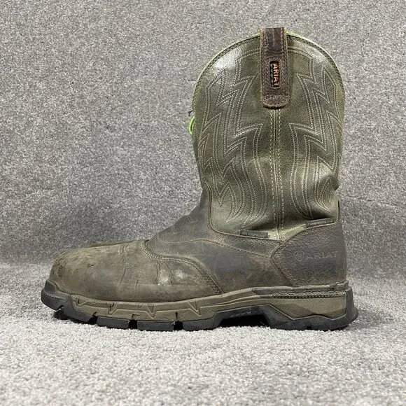 Ariat Boots Mens 9.5D Brown Rebar Flex Leather Composite Toe Waterproof See Pics