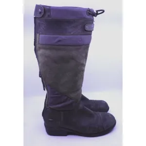 Ariat Brossard Tall Boot Women’s 9.5B Black/ Gray Leather Suede Riding Winter