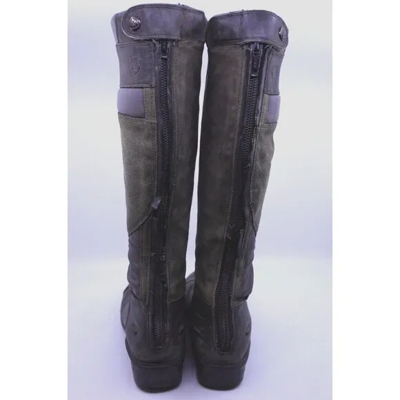 Ariat Brossard Tall Boot Women’s 9.5B Black/ Gray Leather Suede Riding Winter