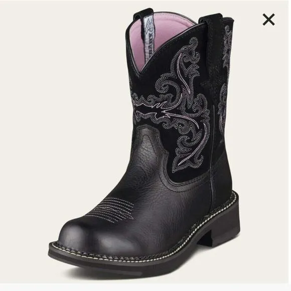 Ariat Fatbaby II Western Cowboy Boot in Black Deertan Size 11