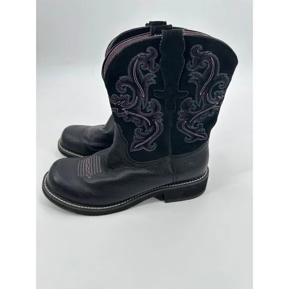 Ariat Fatbaby II Western Cowboy Boot in Black Deertan Size 11