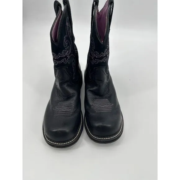 Ariat Fatbaby II Western Cowboy Boot in Black Deertan Size 11