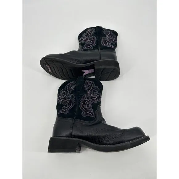 Ariat Fatbaby II Western Cowboy Boot in Black Deertan Size 11