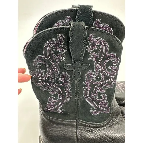 Ariat Fatbaby II Western Cowboy Boot in Black Deertan Size 11