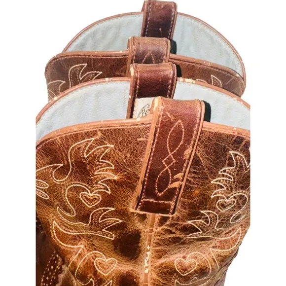 Ariat Fatbaby Saddle Leather Western Brown Cowboy Boots 10 Lightweight Womens
