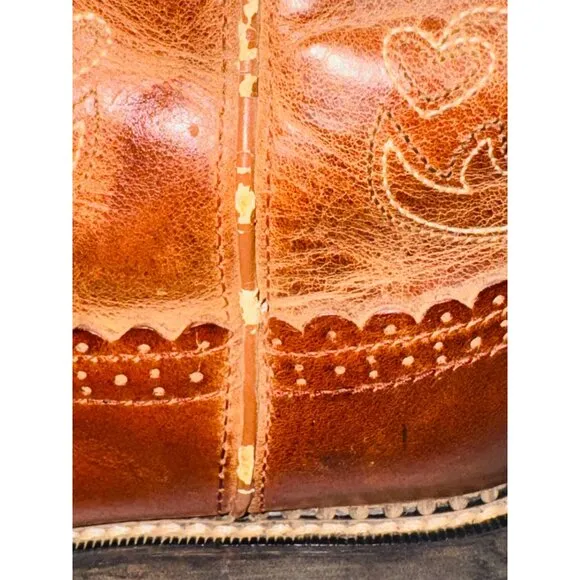 Ariat Fatbaby Saddle Leather Western Brown Cowboy Boots 10 Lightweight Womens