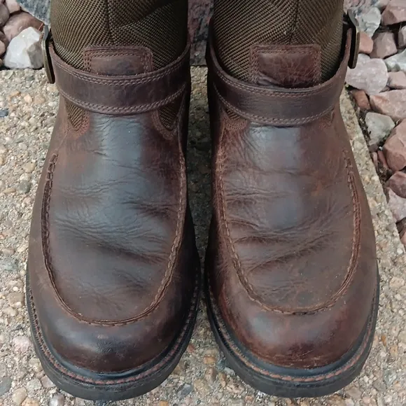Ariat Groundbreaker brown leather pull on waterpoof moc work boots mens sz 13 EE