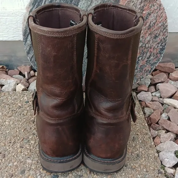 Ariat Groundbreaker brown leather pull on waterpoof moc work boots mens sz 13 EE