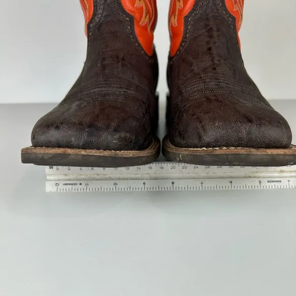ARIAT QUICKDRAW WESTERN WORK COWBOY BOOTS SIZE 11 EE BROWN ORANGE