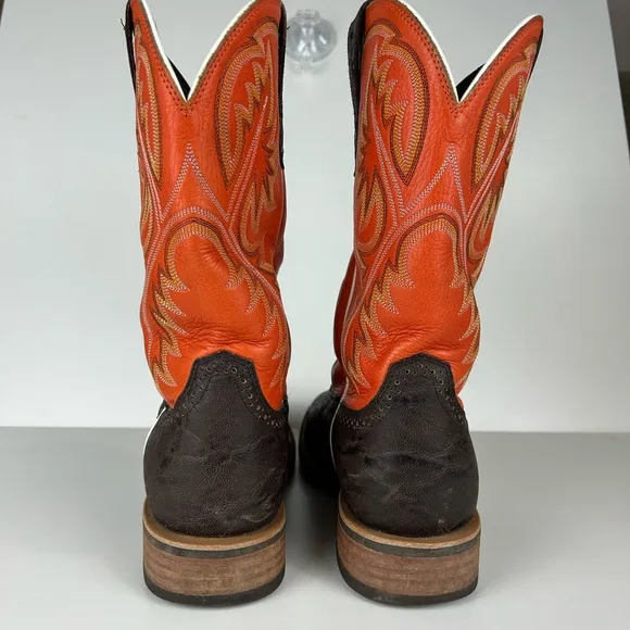 ARIAT QUICKDRAW WESTERN WORK COWBOY BOOTS SIZE 11 EE BROWN ORANGE