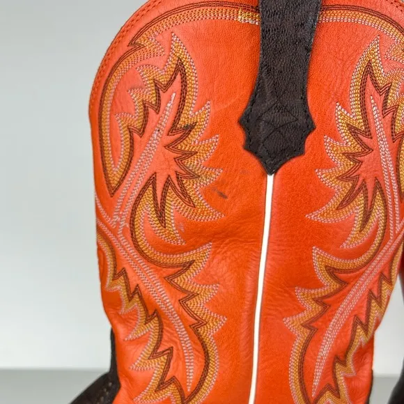 ARIAT QUICKDRAW WESTERN WORK COWBOY BOOTS SIZE 11 EE BROWN ORANGE