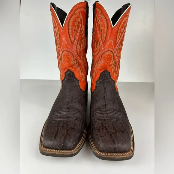 ARIAT QUICKDRAW WESTERN WORK COWBOY BOOTS SIZE 11 EE BROWN ORANGE