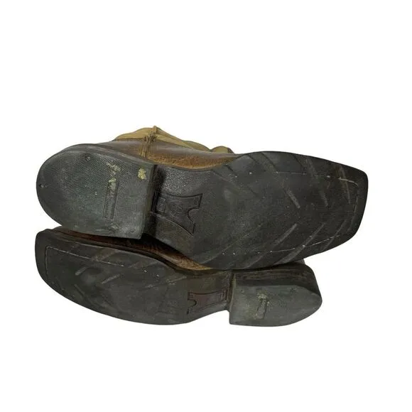 Ariat Rambler Distressed Leather Pull On Square‎ Toe Western Boots Size 10 EE