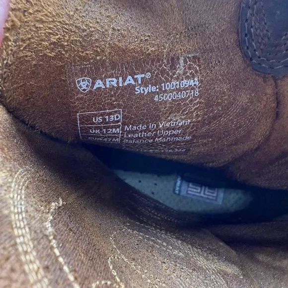 Ariat Rambler Phoenix Brown Cowboy Boots Square Toe Western Leather Mens Sz 13D