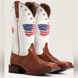 Ariat stylish Patriotic-Brand New in Box &quot;Patriot&quot; Western Cowboy leather boots