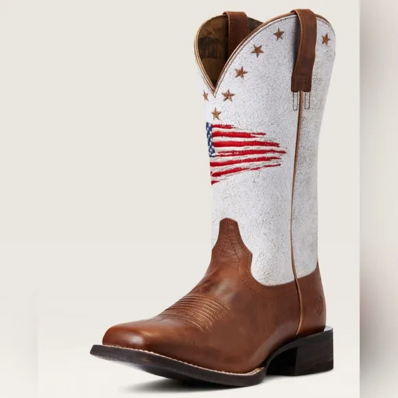 Ariat stylish Patriotic-Brand New in Box &quot;Patriot&quot; Western Cowboy leather boots