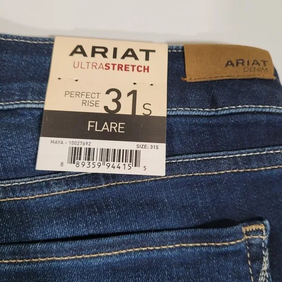 Ariat Ultra Stretch Denim Women's 31 S Perfect Rise Flare Western Jeans NWT