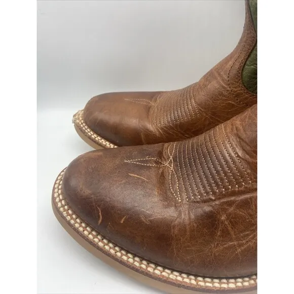 Ariat Western Midcalf Boots Men's 10D Match Up Embroidered Cognac Cowboy
