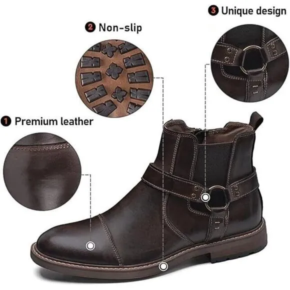 Arkbird Men’s Size 11.5 Chelsea Boots Leather Slip on Dress Boots for Men