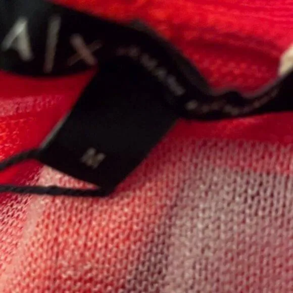 Armani Exchange Open front Cardigan red and white M