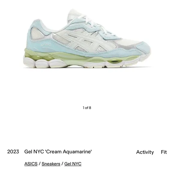 Asics Cream and Blue Sneakers with Mesh Design