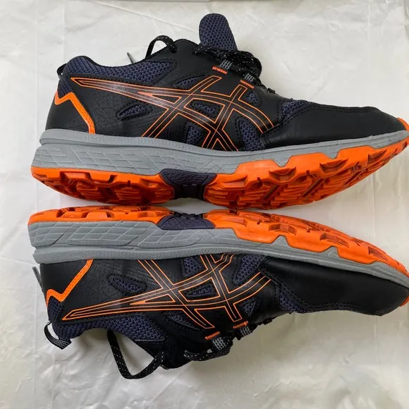 Asics Gel-Venture 8 Trail Running Shoes Cushioned Athletic Black Orange 8.5