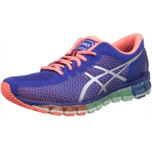 ASICS Womens Blue White Flash Coral Gel-Quantum 360 Sport Running Sneaker Shoes