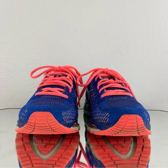ASICS Womens Blue White Flash Coral Gel-Quantum 360 Sport Running Sneaker Shoes