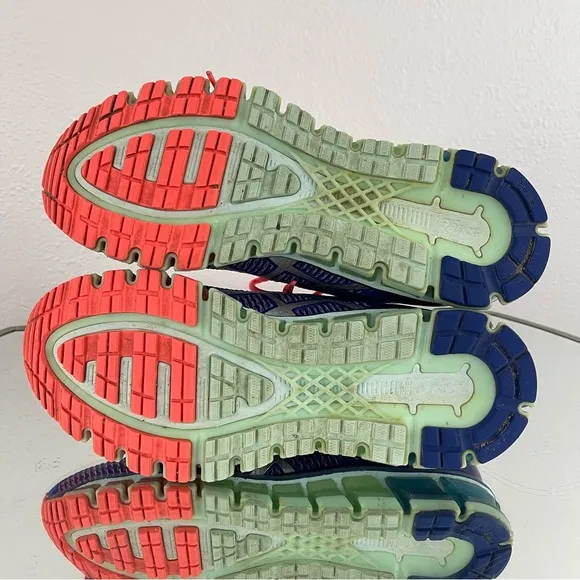 ASICS Womens Blue White Flash Coral Gel-Quantum 360 Sport Running Sneaker Shoes