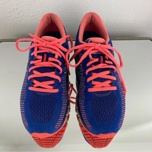 ASICS Womens Blue White Flash Coral Gel-Quantum 360 Sport Running Sneaker Shoes