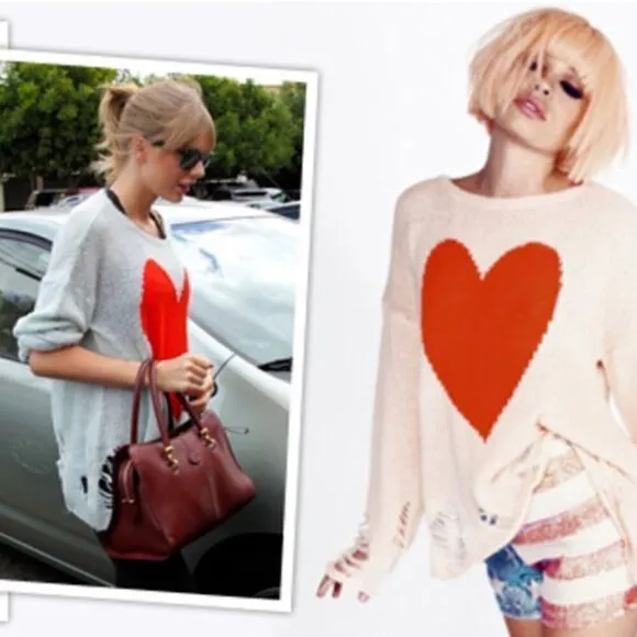 ASO TAYLOR SWIFT ALT COLOR WILDFOXLennon Big Heart Sweater Baby M