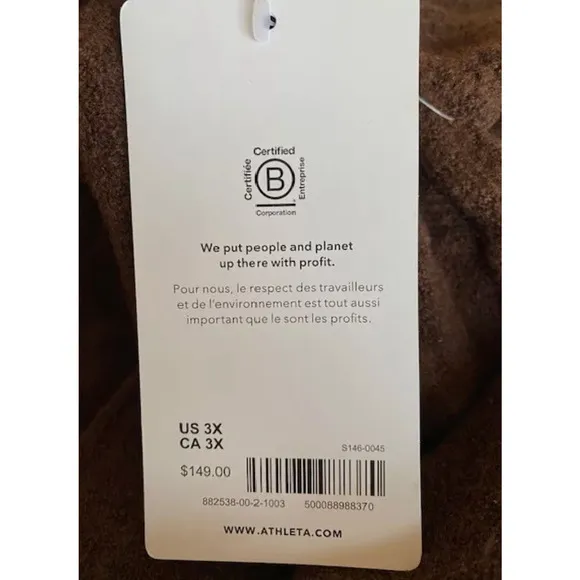 ATHLETA Layover Sweater Plus Sz 3X Mahogany NWT$149 MERINO WOOL Puff Sleve Soft