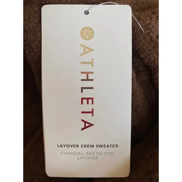 ATHLETA Layover Sweater Plus Sz 3X Mahogany NWT$149 MERINO WOOL Puff Sleve Soft