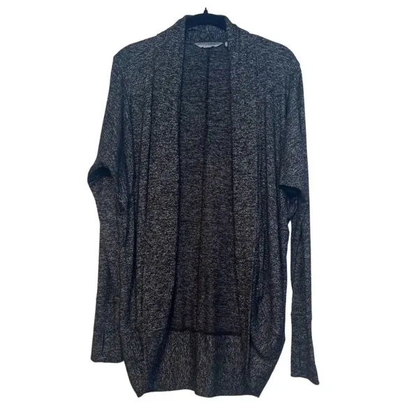Athleta Marled Heathered Black Cocoon Cardigan Sweater Jacket